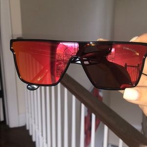 Tom Ford Wyhat Shield Sunglasses Red/Orange